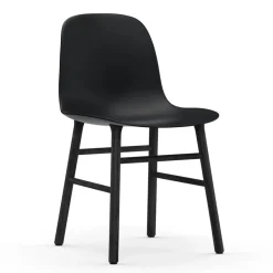 Chaise Form pieds noirs, Noir