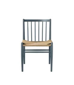 Chaise J80, Beech blue grey painted-nature