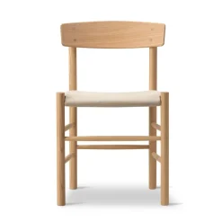 Chaise J39, Chêne huilé clair-canvas naturel