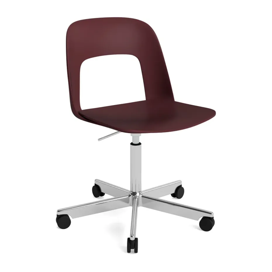 Chaise Layout Chair 141, Bordeaux-aluminium poli
