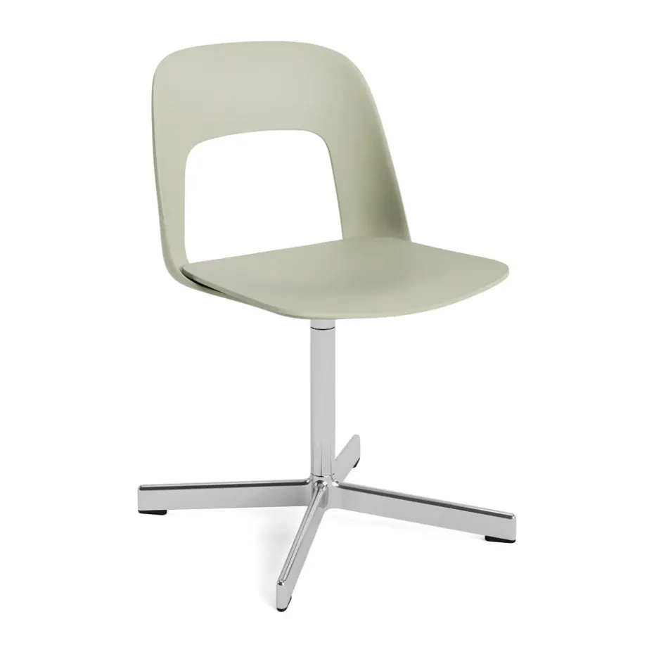 Chaise Layout Chair 131, Pastel green-aluminium poli