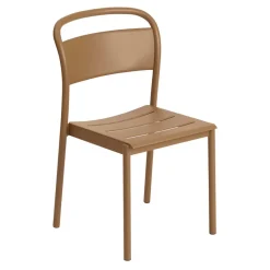 Chaise Linear steel side chair, Burnt orange
