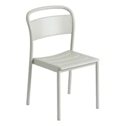 Chaise Linear steel side chair, Grey (RAL 7044)