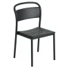 Chaise Linear steel side chair, Black