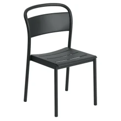 Chaise Linear steel side chair, Black