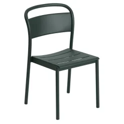 Chaise Linear steel side chair, Dark green