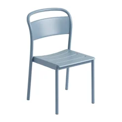 Chaise Linear steel side chair, Pale blue