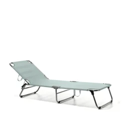 Chaise longue Amigo, Tissu sage green-aluminium