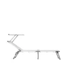 Chaise longue Amigo Top, Toile textaline white-support en aluminium-auvent