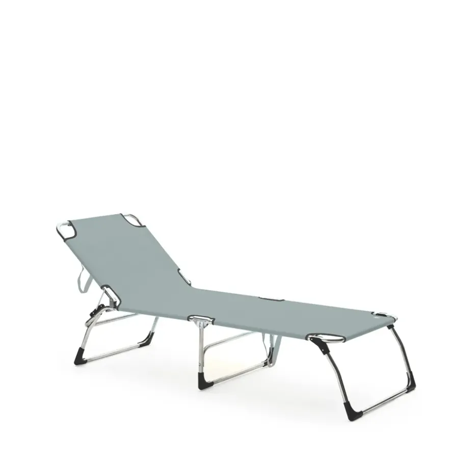 Chaise longue Amigo XXL, Tissu vert sauge-support en aluminium
