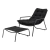 Chaise longue Boel, Noir