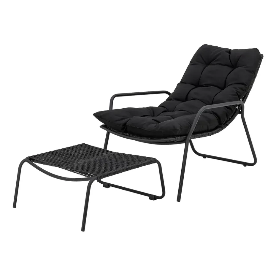 Chaise longue Boel, Noir