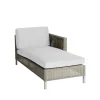 Chaise longue Connect, Taupe, coussins blancs