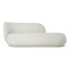 Chaise longue Divan Rico bouclé gauche, Blanc cassé