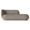 Chaise longue Divan Rico gauche, Brossé gris chaud