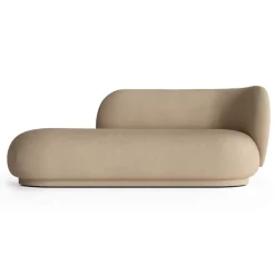 Chaise longue Divan Rico droit, Brossé sable
