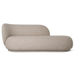 Chaise longue Divan Rico bouclé gauche, Sable