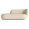 Chaise longue Divan Rico droit, Brossé blanc cassé