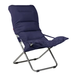 Chaise longue Fiesta Soft, tissu Navy, structure en aluminium