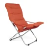 Chaise longue Fiesta Soft, Tissu orange-support en aluminium