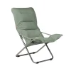 Chaise longue Fiesta Soft, Tissu sage green-support en aluminium