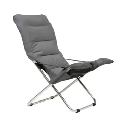 Chaise longue Fiesta Soft, Tissu anthracite-structure en aluminium