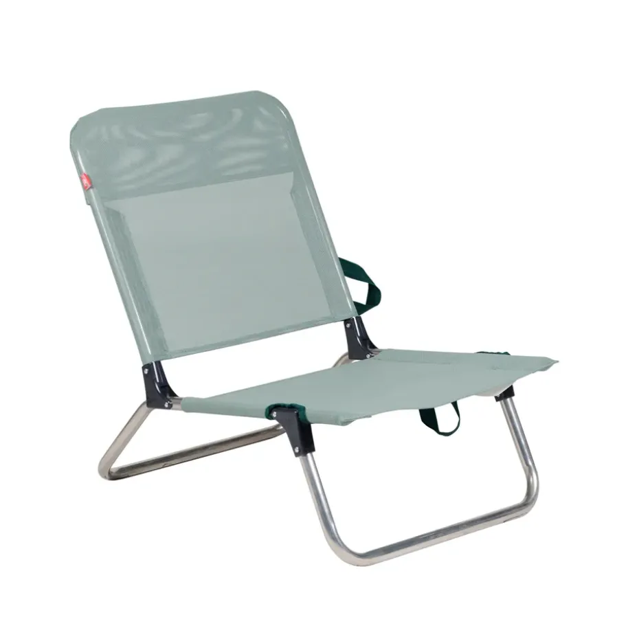 Chaise longue Quick, Sage green-support en aluminium