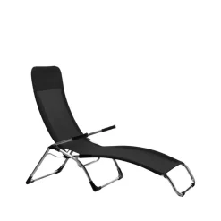 Chaise longue Samba, Textaline black-support en aluminium
