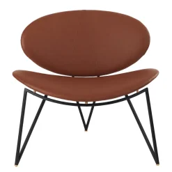 Chaise longue Semper, Noir-cognac
