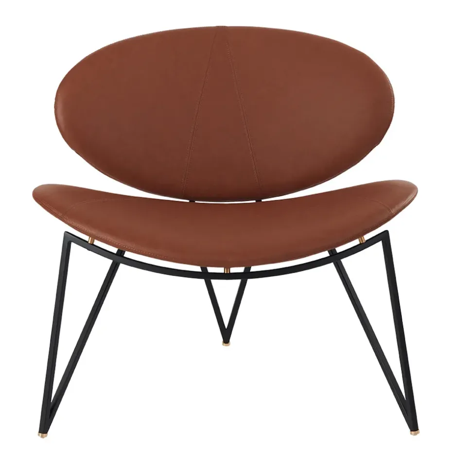 Chaise longue Semper, Noir-cognac