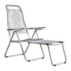 Chaise longue Spaghetti avec repose‑pieds, Grey