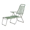 Chaise longue Spaghetti avec repose‑pieds, Sage green