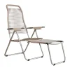 Chaise longue Spaghetti avec repose‑pieds, Taupe