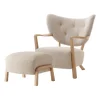 Chaise longue Wulff ATD2 fauteuil et pouf ATD3, Chêne huilé-Karakorum