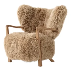 Chaise longue Wulff ATD2 fauteuil, Chêne huilé-Miel peau de mouton