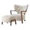 Chaise longue Wulff ATD2 fauteuil et pouf ATD3, Noyer huilé-Moonlight
