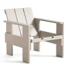 Chaise lounge Crate en pin laqué, London fog