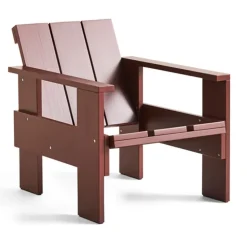 Chaise lounge Crate en pin laqué, Iron red