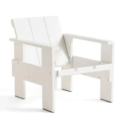 Chaise lounge Crate en pin laqué, White