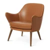 Chaise lounge Dwell, Silk 250 camel-pieds en chêne fumé