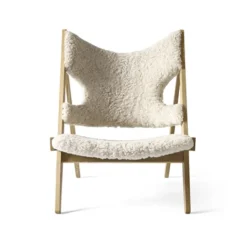 Chaise lounge Knitting, peau de mouton Nature, structure chêne natural