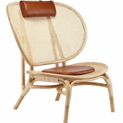 Chaise lounge Nomad, Naturel-cuir cognac