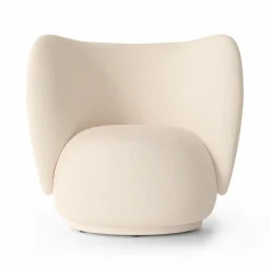 Chaise lounge Rico bouclé, Wool bouclé offwhite