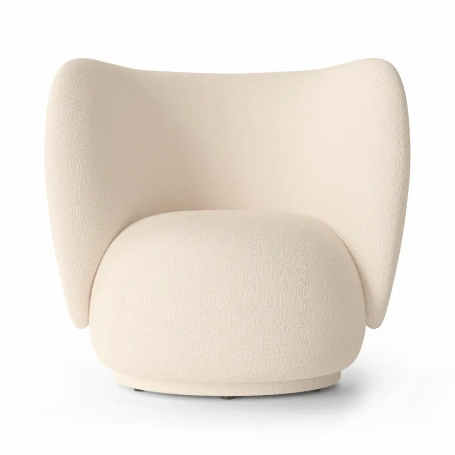 Chaise lounge Rico bouclé, Wool bouclé offwhite
