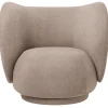 Chaise lounge Rico bouclé, Sable
