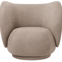 Chaise lounge Rico bouclé, Sable