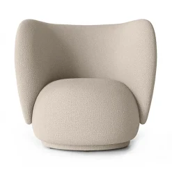Chaise lounge Rico bouclé, Wool bouclé natural
