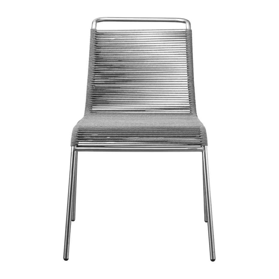 Chaise M20 Teglgård Cord Chair, Light grey mixed-stainless steel