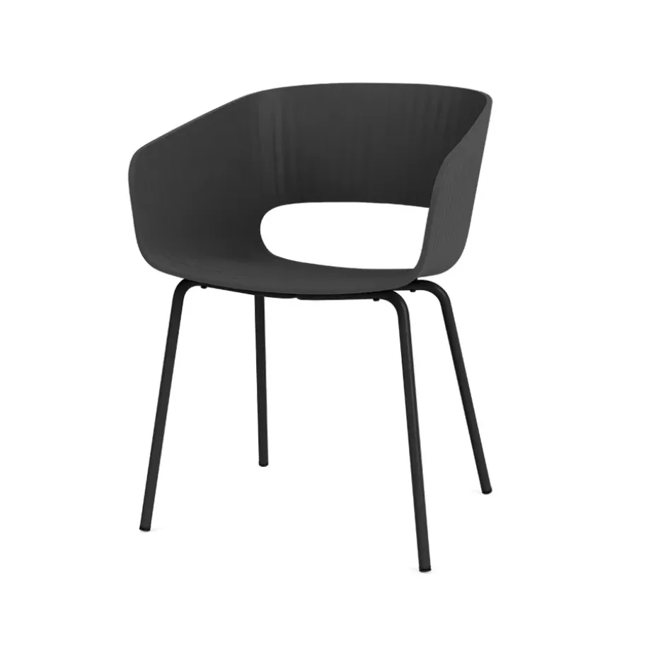 Chaise Marée 401, black 05 structure en métal poudré