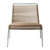 Chaise M20L Teglgaard Lounge Cord Chair, Brown mixed-stainless steel